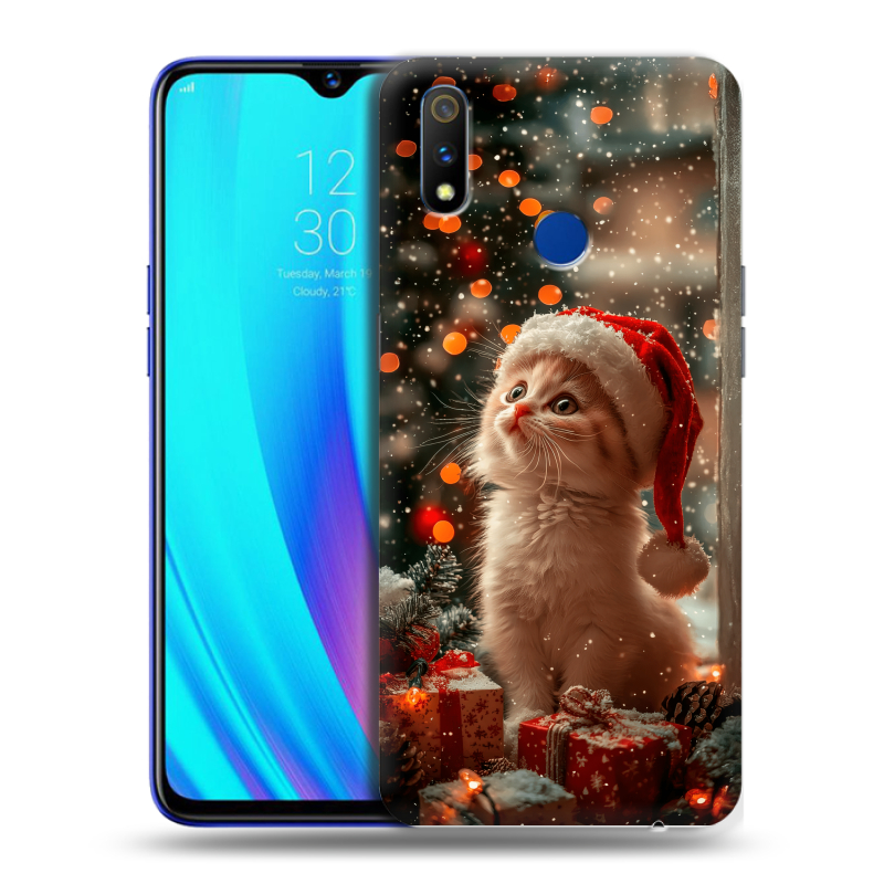 Силиконовый чехол на Realme 3 Pro с принтом Новый год Силиконовый чехол на Realme 3 Pro с принтом Новый год