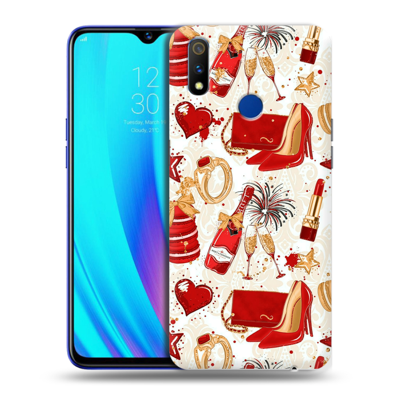 Силиконовый чехол на Realme 3 Pro с принтом Новый год Силиконовый чехол на Realme 3 Pro с принтом Новый год