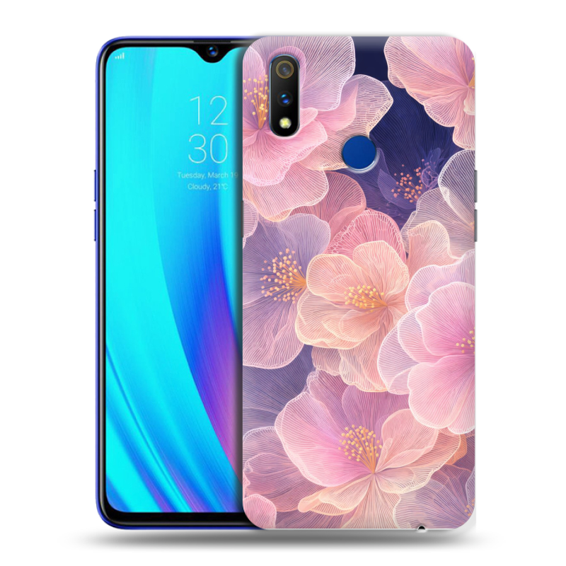 Силиконовый противоударный чехол на Realme 3 Pro с принтом женский Силиконовый противоударный чехол на Realme 3 Pro с принтом женский