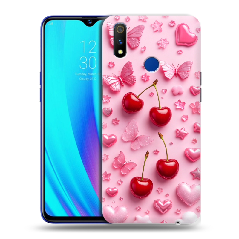 Силиконовый противоударный чехол на Realme 3 Pro с принтом для девочек Силиконовый противоударный чехол на Realme 3 Pro с принтом для девочек