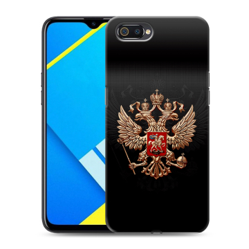 Силиконовый противоударный чехол на Realme C2 с принтом Герб России Силиконовый противоударный чехол на Realme C2 с принтом Герб России