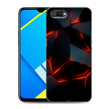 Силиконовый противоударный чехол на Realme C2 с принтом Яркие абстракции Силиконовый противоударный чехол на Realme C2 с принтом Яркие абстракции