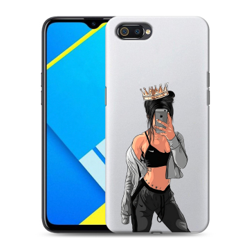 Силиконовый противоударный чехол на Realme C2 с принтом Женские принты
