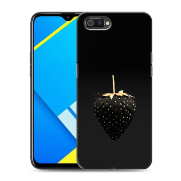 Силиконовый противоударный чехол на Realme C2 с принтом Черная клубника Силиконовый противоударный чехол на Realme C2 с принтом Черная клубника