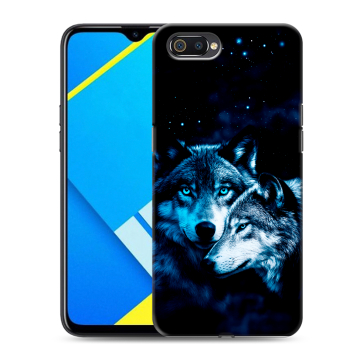 Силиконовый противоударный чехол на Realme C2 с принтом Волки Силиконовый противоударный чехол на Realme C2 с принтом Волки