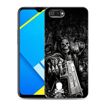 Силиконовый противоударный чехол на Realme C2 с принтом Скелет Силиконовый противоударный чехол на Realme C2 с принтом Скелет