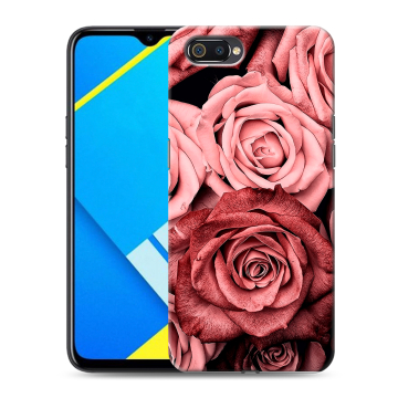 Силиконовый противоударный чехол на Realme C2 с принтом Цветы розы Силиконовый противоударный чехол на Realme C2 с принтом Цветы розы