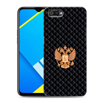 Силиконовый противоударный чехол на Realme C2 с принтом Герб России принт Силиконовый противоударный чехол на Realme C2 с принтом Герб России принт