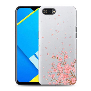 Силиконовый противоударный чехол на Realme C2 с принтом Ветка сакуры Силиконовый противоударный чехол на Realme C2 с принтом Ветка сакуры