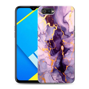 Силиконовый противоударный чехол на Realme C2 с принтом Мрамор Силиконовый противоударный чехол на Realme C2 с принтом Мрамор