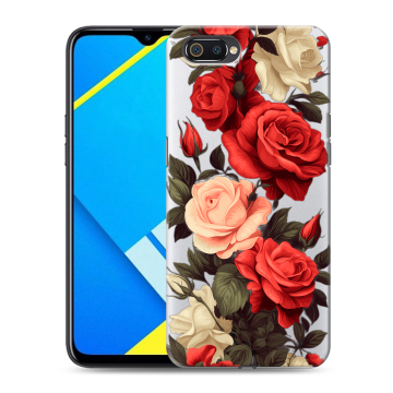 Силиконовый противоударный чехол на Realme C2 с принтом Розы Силиконовый противоударный чехол на Realme C2 с принтом Розы