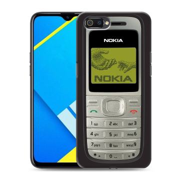 Силиконовый противоударный чехол на Realme C2 с принтом Ретро Нокия Силиконовый противоударный чехол на Realme C2 с принтом Ретро Нокия