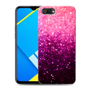 Силиконовый противоударный чехол на Realme C2 с принтом Блестки