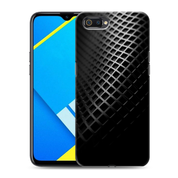 Силиконовый противоударный чехол на Realme C2 с принтом Текстура металла Силиконовый противоударный чехол на Realme C2 с принтом Текстура металла
