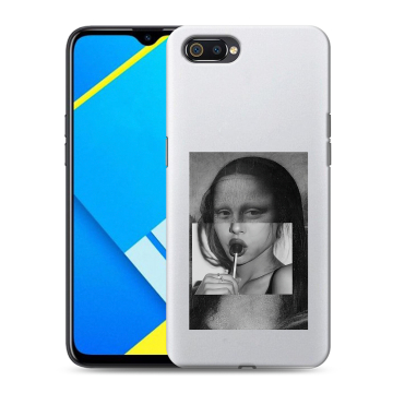 Силиконовый противоударный чехол на Realme C2 с принтом Мона Лиза Силиконовый противоударный чехол на Realme C2 с принтом Мона Лиза