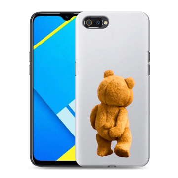 Силиконовый противоударный чехол на Realme C2 с принтом Медведь Силиконовый противоударный чехол на Realme C2 с принтом Медведь