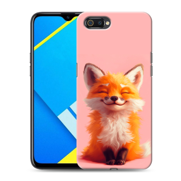 Силиконовый противоударный чехол на Realme C2 с принтом милая лиса Силиконовый противоударный чехол на Realme C2 с принтом милая лиса