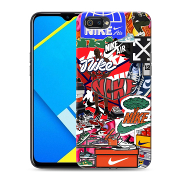 Силиконовый противоударный чехол на Realme C2 с принтом Найк Nike яркий Силиконовый противоударный чехол на Realme C2 с принтом Найк Nike яркий