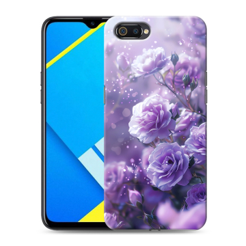 Силиконовый противоударный чехол на Realme C2 с принтом Розы цветы