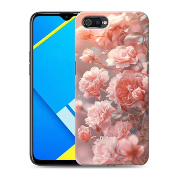 Силиконовый противоударный чехол на Realme C2 с принтом Розовые розы Силиконовый противоударный чехол на Realme C2 с принтом Розовые розы