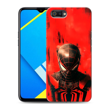 Силиконовый противоударный чехол на Realme C2 с принтом человек паук spiderman Силиконовый противоударный чехол на Realme C2 с принтом человек паук spiderman