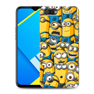Силиконовый противоударный чехол на Realme C2 с принтом Миньоны Силиконовый противоударный чехол на Realme C2 с принтом Миньоны
