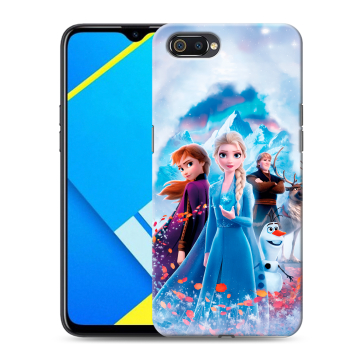 Силиконовый противоударный чехол на Realme C2 с принтом Холодное сердце Frozen Силиконовый противоударный чехол на Realme C2 с принтом Холодное сердце Frozen