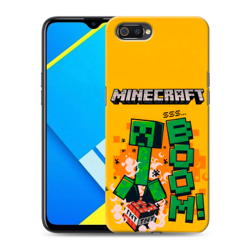 Силиконовый противоударный чехол на Realme C2 с принтом Майнкрафт Minecraft Силиконовый противоударный чехол на Realme C2 с принтом Майнкрафт Minecraft