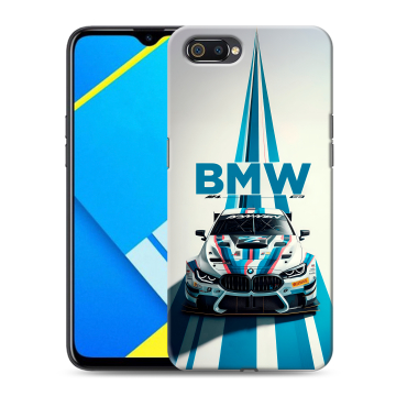 Силиконовый противоударный чехол на Realme C2 с принтом БМВ BMW Силиконовый противоударный чехол на Realme C2 с принтом БМВ BMW