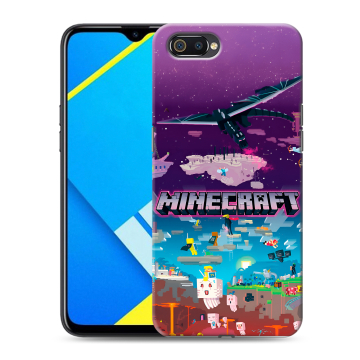 Силиконовый противоударный чехол на Realme C2 с принтом Майнкрафт Minecraft Силиконовый противоударный чехол на Realme C2 с принтом Майнкрафт Minecraft