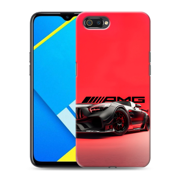 Силиконовый противоударный чехол на Realme C2 с принтом Мерседес Mercedes AMG Силиконовый противоударный чехол на Realme C2 с принтом Мерседес Mercedes AMG