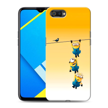 Силиконовый противоударный чехол на Realme C2 с принтом Миньоны Силиконовый противоударный чехол на Realme C2 с принтом Миньоны