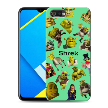 Силиконовый противоударный чехол на Realme C2 с принтом Шрек Shrek Силиконовый противоударный чехол на Realme C2 с принтом Шрек Shrek