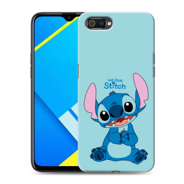 Силиконовый противоударный чехол на Realme C2 с принтом Лило и Стич Силиконовый противоударный чехол на Realme C2 с принтом Лило и Стич