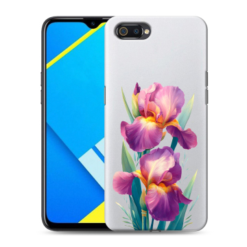 Силиконовый противоударный чехол на Realme C2 с принтом Цветы орхидеи Силиконовый противоударный чехол на Realme C2 с принтом Цветы орхидеи