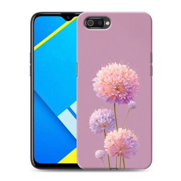 Силиконовый противоударный чехол на Realme C2 с принтом Цветы Силиконовый противоударный чехол на Realme C2 с принтом Цветы