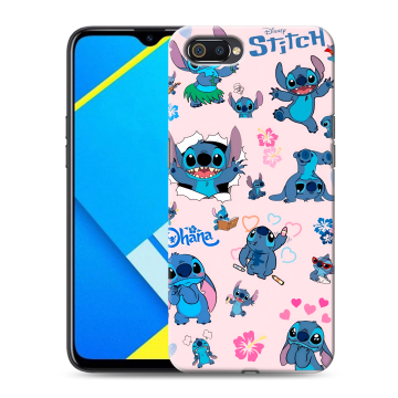 Силиконовый противоударный чехол на Realme C2 с принтом Лило и Стич Силиконовый противоударный чехол на Realme C2 с принтом Лило и Стич
