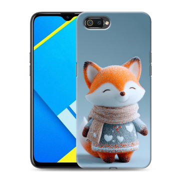 Силиконовый противоударный чехол на Realme C2 с принтом Лиса Силиконовый противоударный чехол на Realme C2 с принтом Лиса