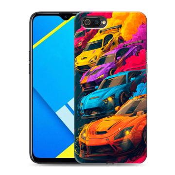 Силиконовый противоударный чехол на Realme C2 с принтом Тачки Силиконовый противоударный чехол на Realme C2 с принтом Тачки