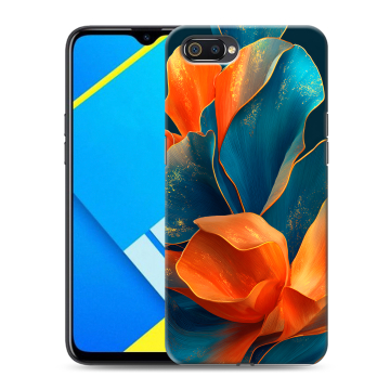 Силиконовый противоударный чехол на Realme C2 с принтом Цветы Силиконовый противоударный чехол на Realme C2 с принтом Цветы