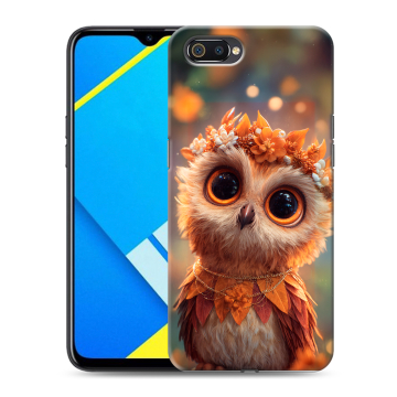 Силиконовый противоударный чехол на Realme C2 с принтом Милая сова Силиконовый противоударный чехол на Realme C2 с принтом Милая сова