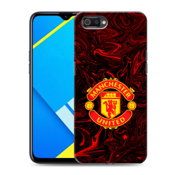 Силиконовый противоударный чехол на Realme C2 с принтом Manchester United Силиконовый противоударный чехол на Realme C2 с принтом Manchester United