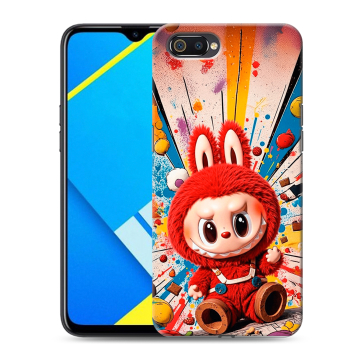 Силиконовый противоударный чехол на Realme C2 с принтом Labubu Лабубу Силиконовый противоударный чехол на Realme C2 с принтом Labubu Лабубу