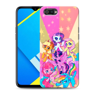 Силиконовый противоударный чехол на Realme C2 с принтом My little pony Дружба чудо Силиконовый противоударный чехол на Realme C2 с принтом My little pony Дружба чудо