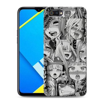 Силиконовый противоударный чехол на Realme C2 с принтом Ahegao Ахегао Аниме Силиконовый противоударный чехол на Realme C2 с принтом Ahegao Ахегао Аниме