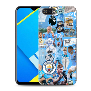 Силиконовый противоударный чехол на Realme C2 с принтом Man City Манчестер Сити Силиконовый противоударный чехол на Realme C2 с принтом Man City Манчестер Сити