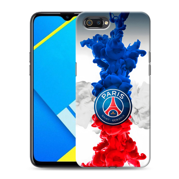 Силиконовый противоударный чехол на Realme C2 с принтом PSG ПСЖ Силиконовый противоударный чехол на Realme C2 с принтом PSG ПСЖ
