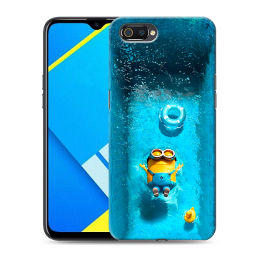 Силиконовый противоударный чехол на Realme C2 с принтом Миньоны