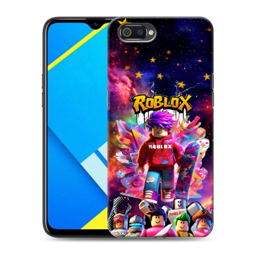 Силиконовый противоударный чехол на Realme C2 с принтом Roblox Роблокс