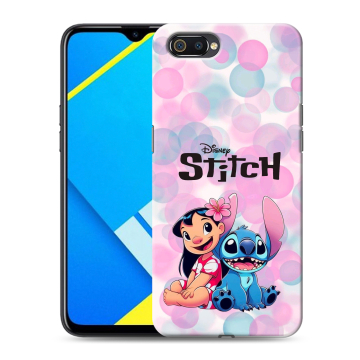 Силиконовый противоударный чехол на Realme C2 с принтом Лило и Стич Силиконовый противоударный чехол на Realme C2 с принтом Лило и Стич